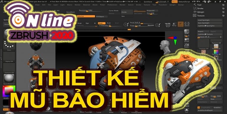 Làm chủ nhanh chóng Zbrush với khóa học thiết kế mũ bảo hiểm