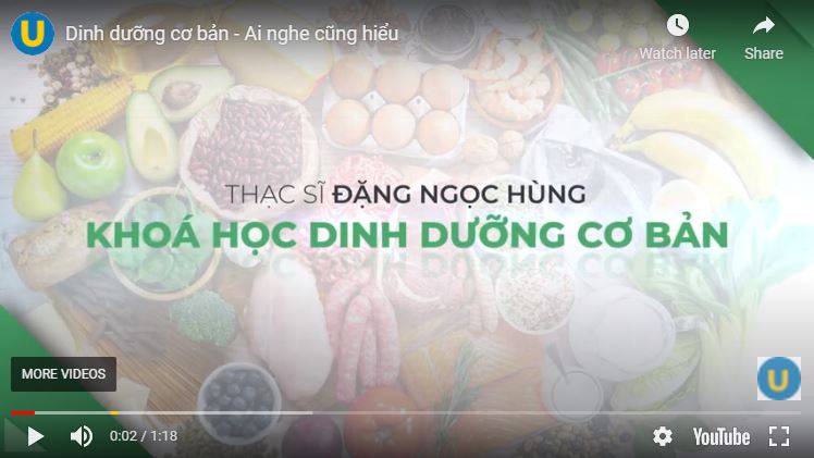 Khóa học dinh dưỡng cơ bản - Ai nghe cũng hiểu